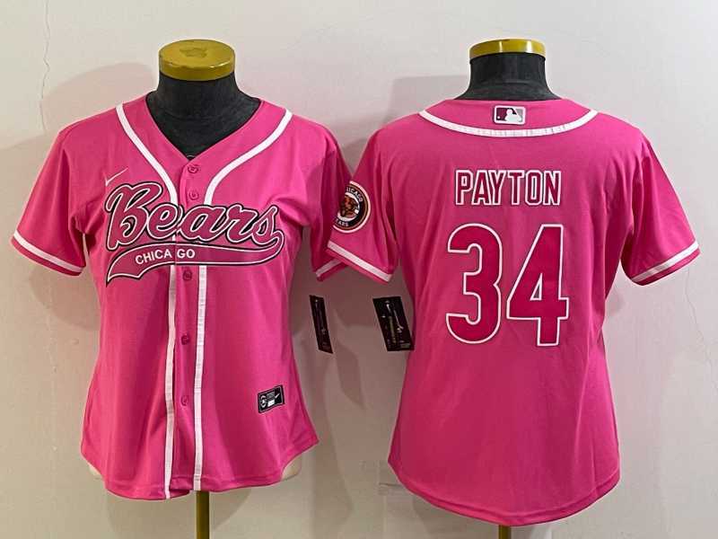 Women's Chicago Bears #34 Walter Payton Pink With Patch Cool Base Stitched Baseball Jersey,We sell and wholesale Women's Chicago Bears #34 Walter Payton Pink With Patch Cool Base Stitched Baseball Jersey on line form chian!